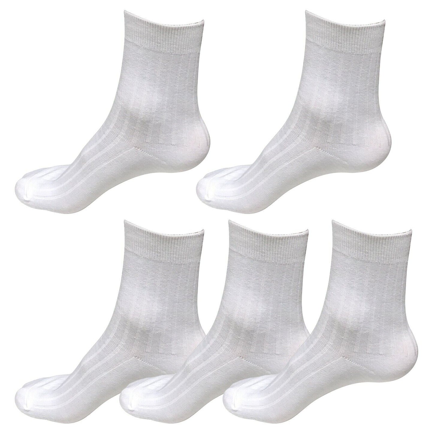 Lot 5 pairs Mens Classic Fashion Cotton Casual Solid Crew Dress Socks Size 6-10