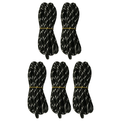 5 pairs 5mm Thick Heavy duty Round Hiking Work Boot Shoe laces Military Strings