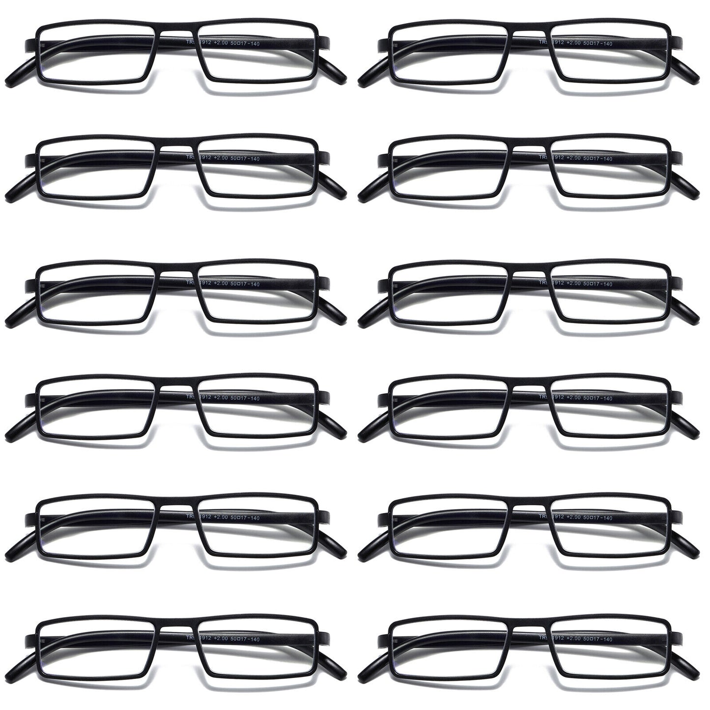 12PK Mens Womens Unisex Unbreakable Reading Glasses Blue Light Blocking Readers