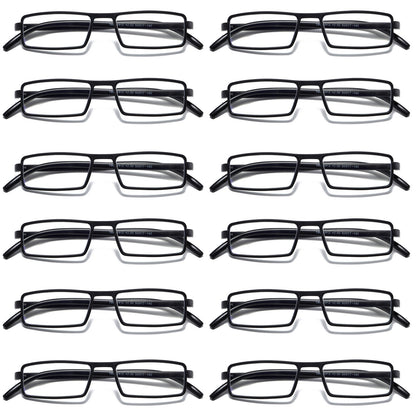 12PK Mens Womens Unisex Unbreakable Reading Glasses Blue Light Blocking Readers