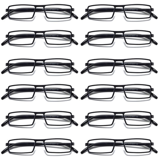 12PK Mens Womens Unisex Unbreakable Reading Glasses Blue Light Blocking Readers