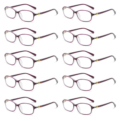 10 PK Womens Blue Light Blocking Reading Glasses Readers for Computer Paper Work