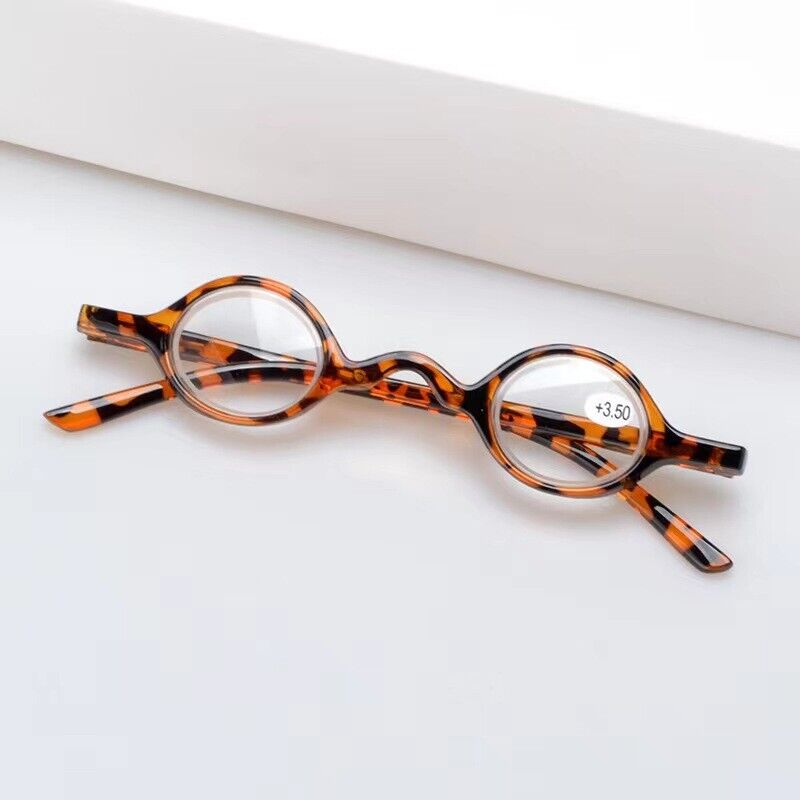 2PK Men Women Small Round Frame Blue Light Reading Glasses Spring Hinge Readers