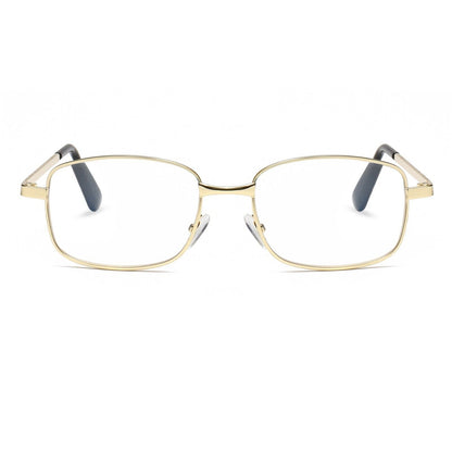 5 Pair Mens Square Metal Frame Golden Reading Glasses Classic Readers Eyeglasses