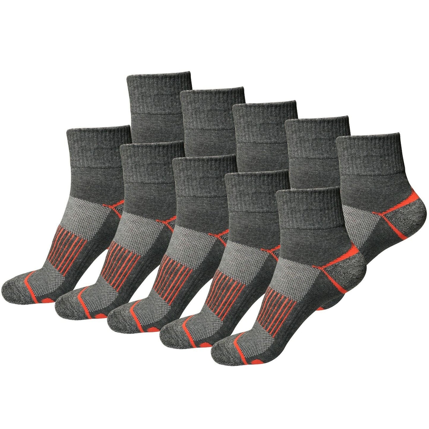 10 Pair Mens Mid Cut Ankle Quarter Athletic Casual Sport Cotton Socks Size 6-12