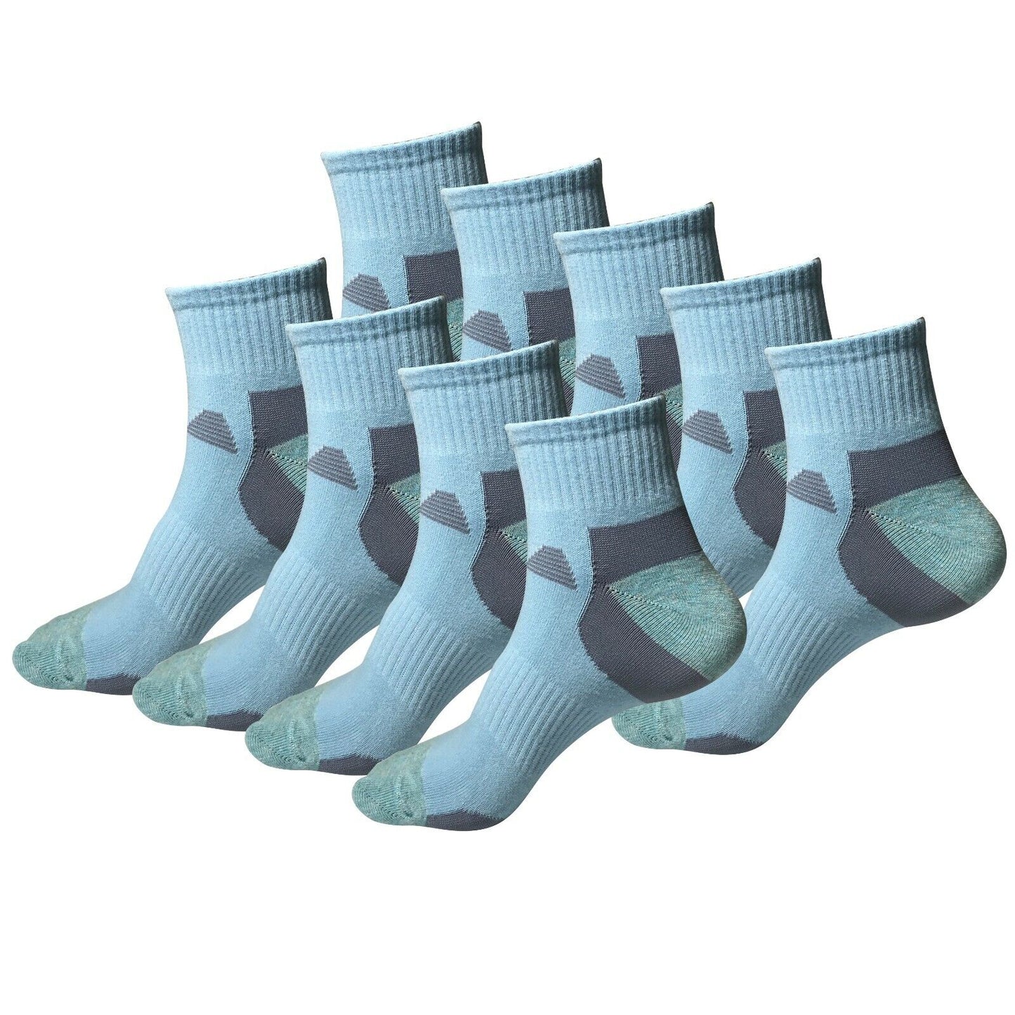 9 Pair Womens Mid Cut Ankle Quarter Athletic Casual Sport Cotton Socks Size 5-10