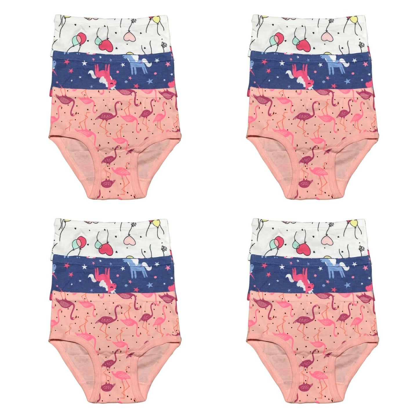 12 PK Toddler Little Girls Cotton Underwear Briefs Kids Panties Mermaid Pattern