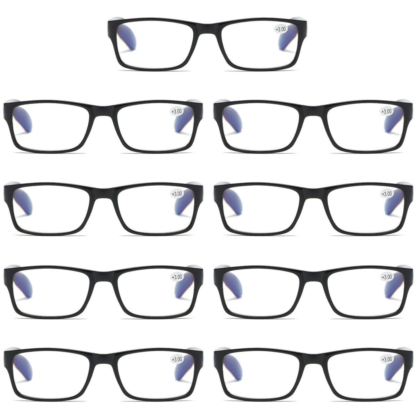 9 PK Unisex Anti Blue Light Reading Glasses Spring Hinge Readers for Men Women