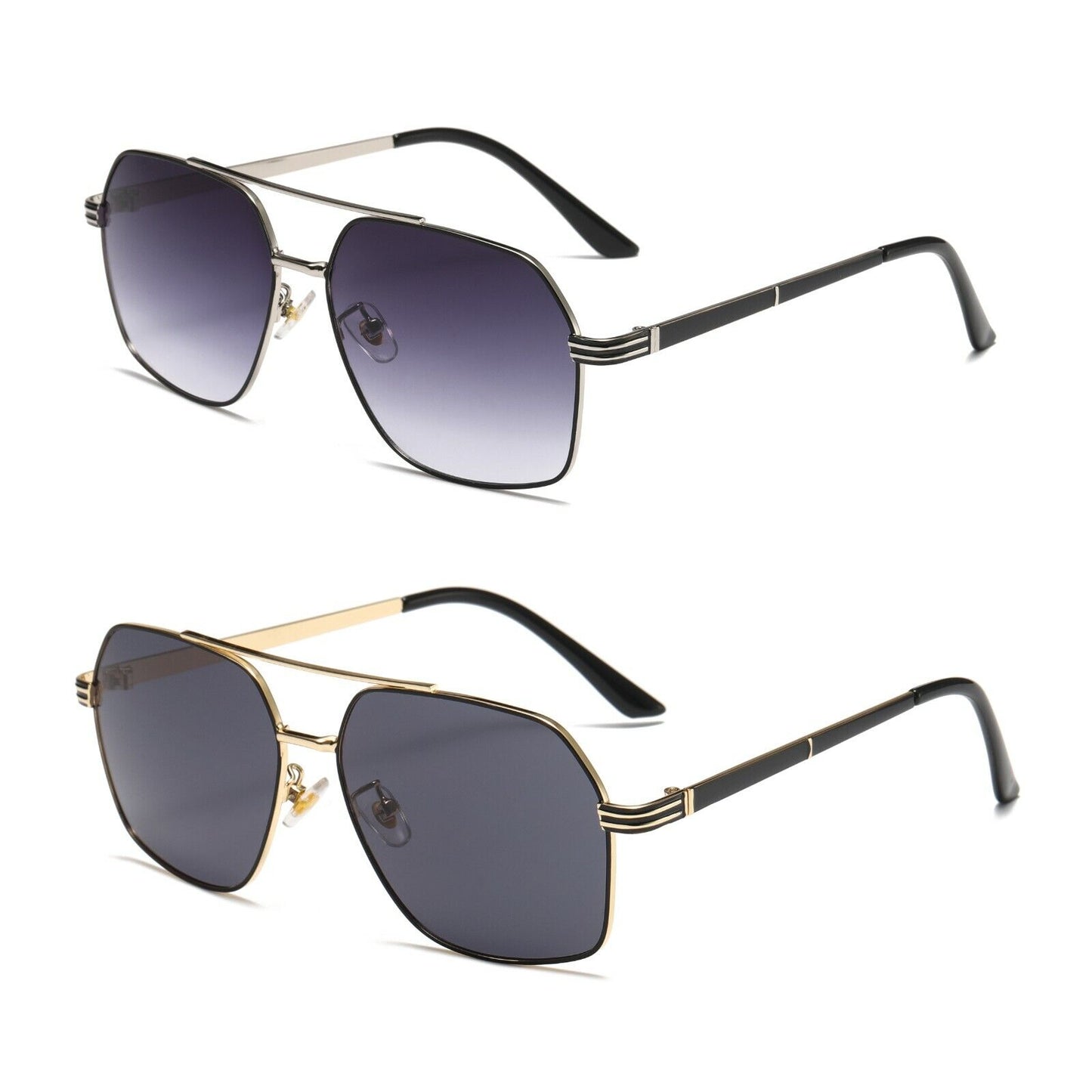 2 PK Unisex Retro Aviator Pilot Fashion Classic Sunglasses for Men Women Driving