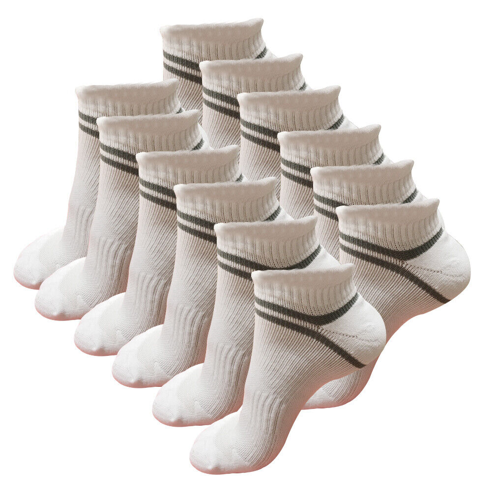 Lot 1-12 Mens Low Cut Ankle Cotton Athletic Cushion Casual Socks Size 9-11 10-13