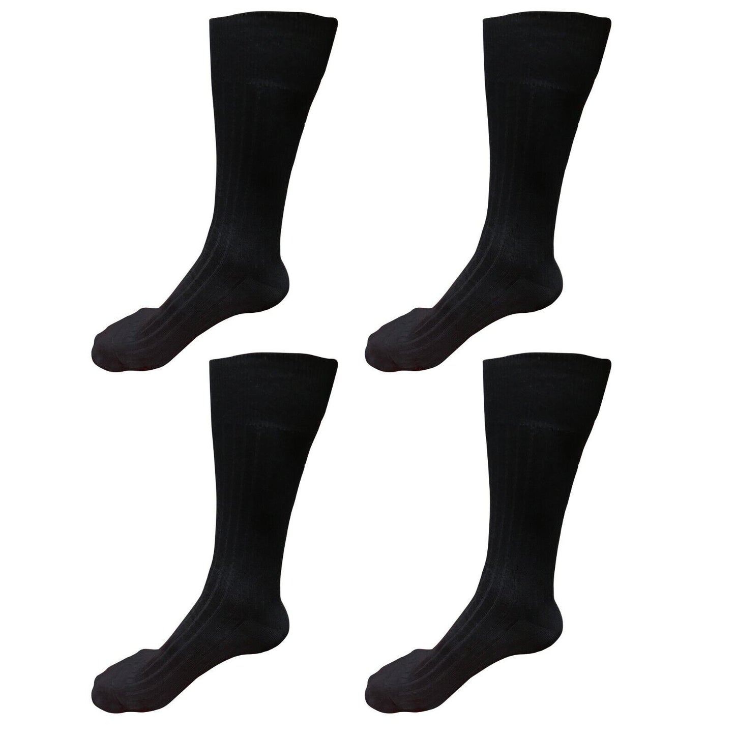 4pair Mens Comfortable Cotton Casual Classic Crew Dress Socks Over the Calf 9-13