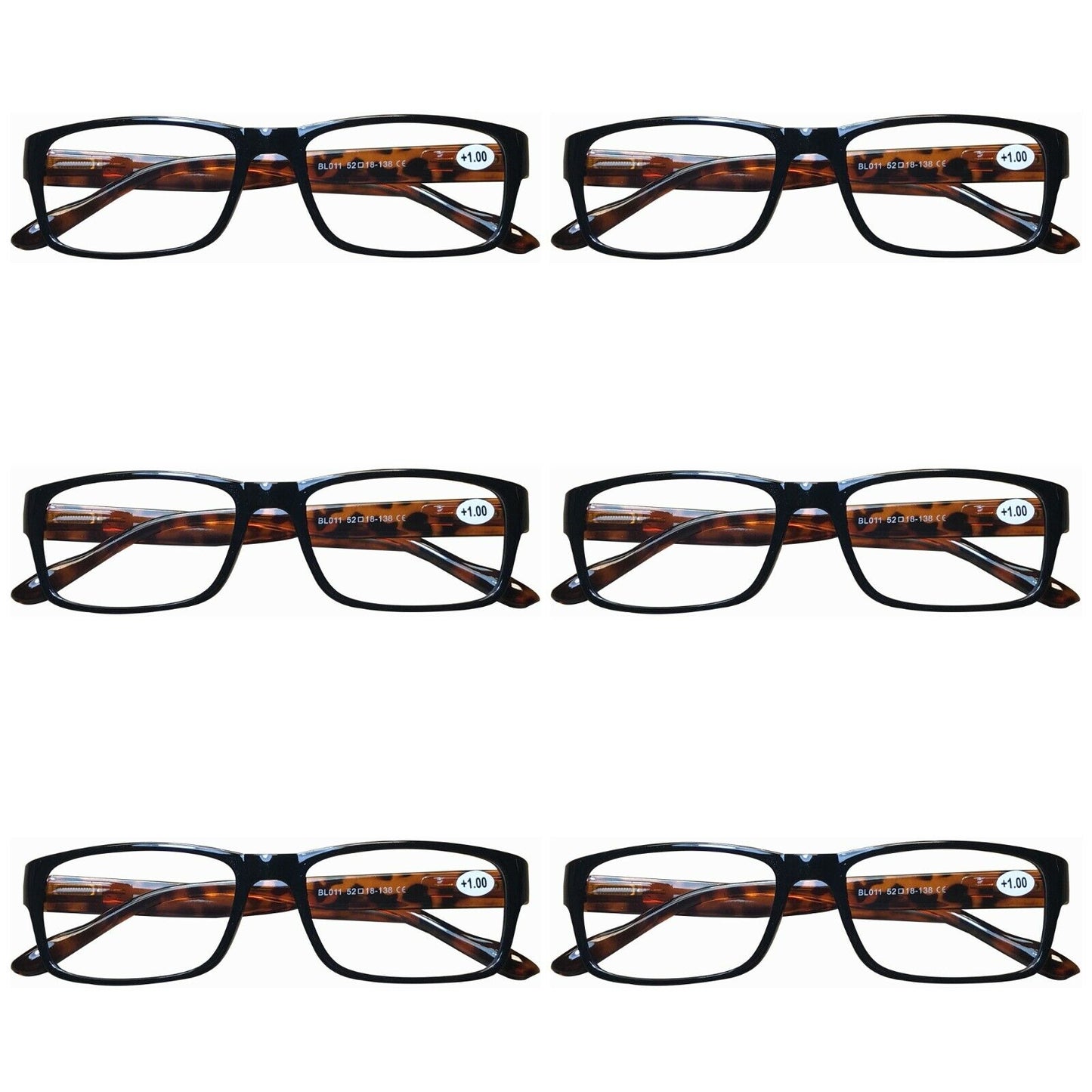 6PK Womens Mens Unisex Blue Light Blocking Reading Glasses Spring Hinge Readers