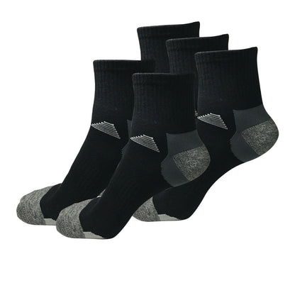 5 Pairs Mens Mid Cut Ankle Quarter Athletic Casual Sport Cotton Socks Size 6-12