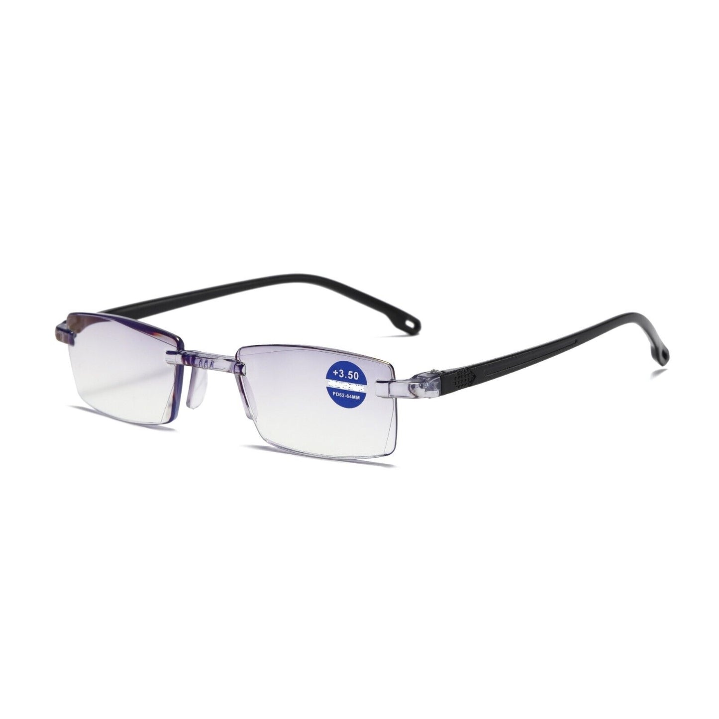 1PK Rimless Blue Light Blocking Reading Glasses Diamond Cut Edge Readers for Men