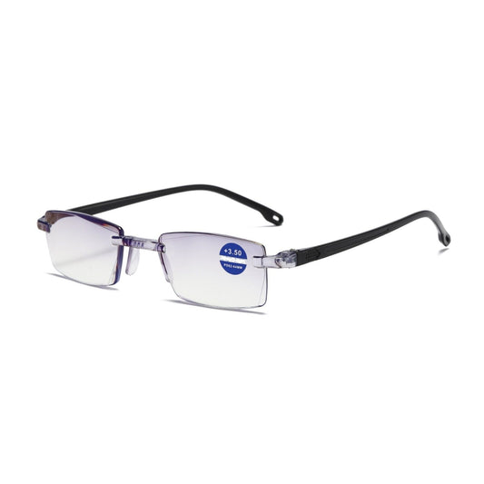 1PK Rimless Blue Light Blocking Reading Glasses Diamond Cut Edge Readers for Men