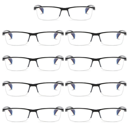 9 PK Mens Half Frame Spring Hinge Reading Glasses Blue Light Blocking Readers