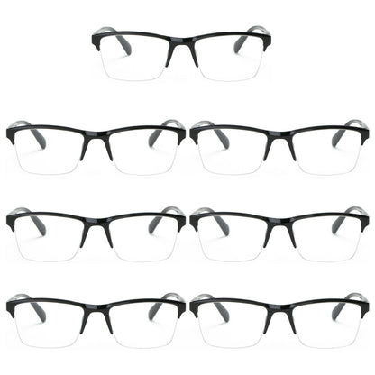 7 Packs Men Women Unisex Square Half Frame Reading Glasses Spring Hinge Readers