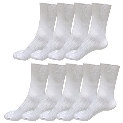 9 pairs 98% Cotton Mens Comfortable Casual Crew Dress Socks Mid Calf Size 9-11