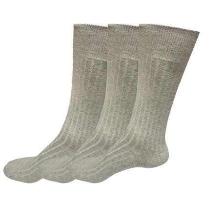 3pair Mens Comfortable Cotton Casual Classic Crew Dress Socks Mid Calf 9-13