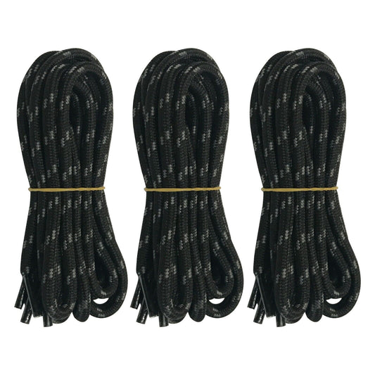 3 pairs 5mm Thick Heavy duty Round Hiking Work Boot Shoe laces Strings Men Women