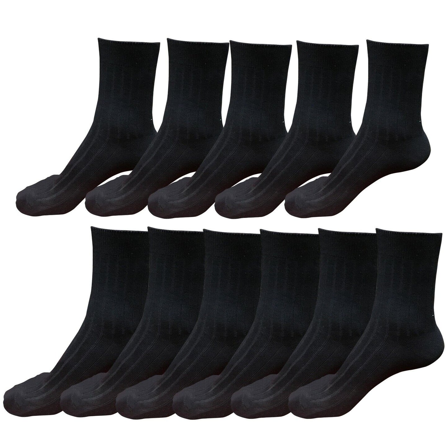 Lot 11 pairs Mens Classic Fashion Cotton Casual Solid Crew Dress Socks Size 6-10