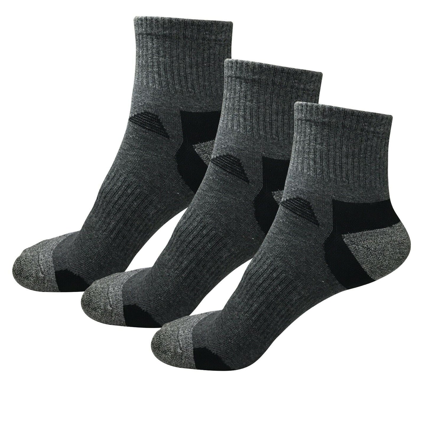 Lot 3-12 Mens Mid Cut Ankle Quarter Athletic Breathable Sport Cotton Socks 6-12