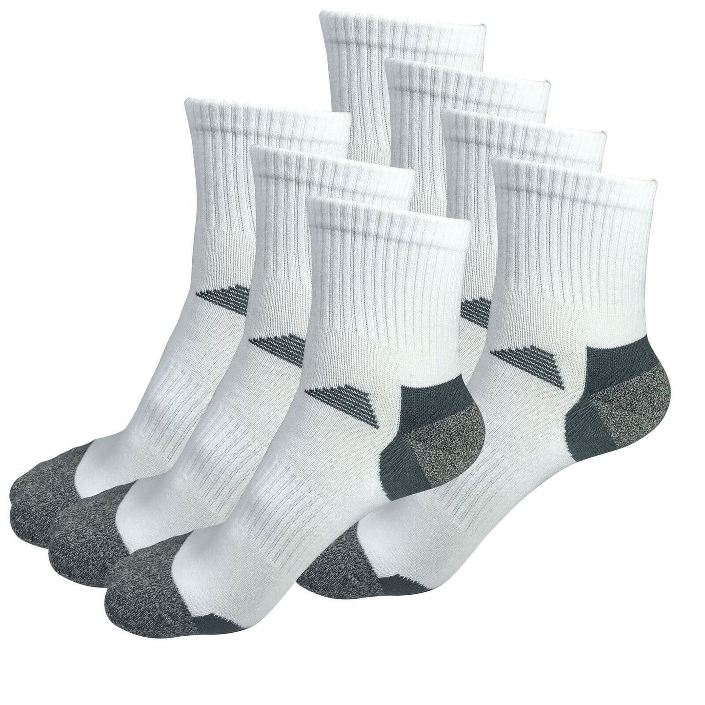 7 Pairs Mens Mid Cut Ankle Quarter Athletic Casual Sport Cotton Socks Size 6-12