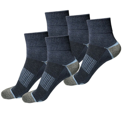 5 Pair Mens Mid Cut Ankle Quarter Athletic Casual Sport Cotton Socks Size 6-12