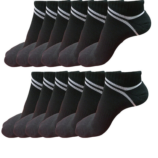 12pair Mens Low Cut Ankle Cotton Athletic Cushion Casual Performance Sport Socks