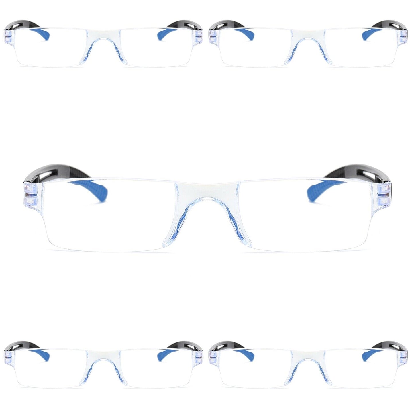 5PK Rimless Unisex Anti Blue Light Reading Glasses Blue Tinted Reader Men Women