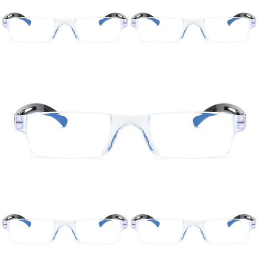 5PK Rimless Unisex Anti Blue Light Reading Glasses Blue Tinted Reader Men Women