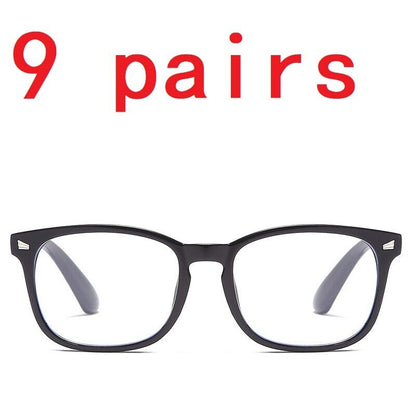 9 Pair Women Ladies Mens Unisex Round Frame Reading Glasses Blue Light Blocking