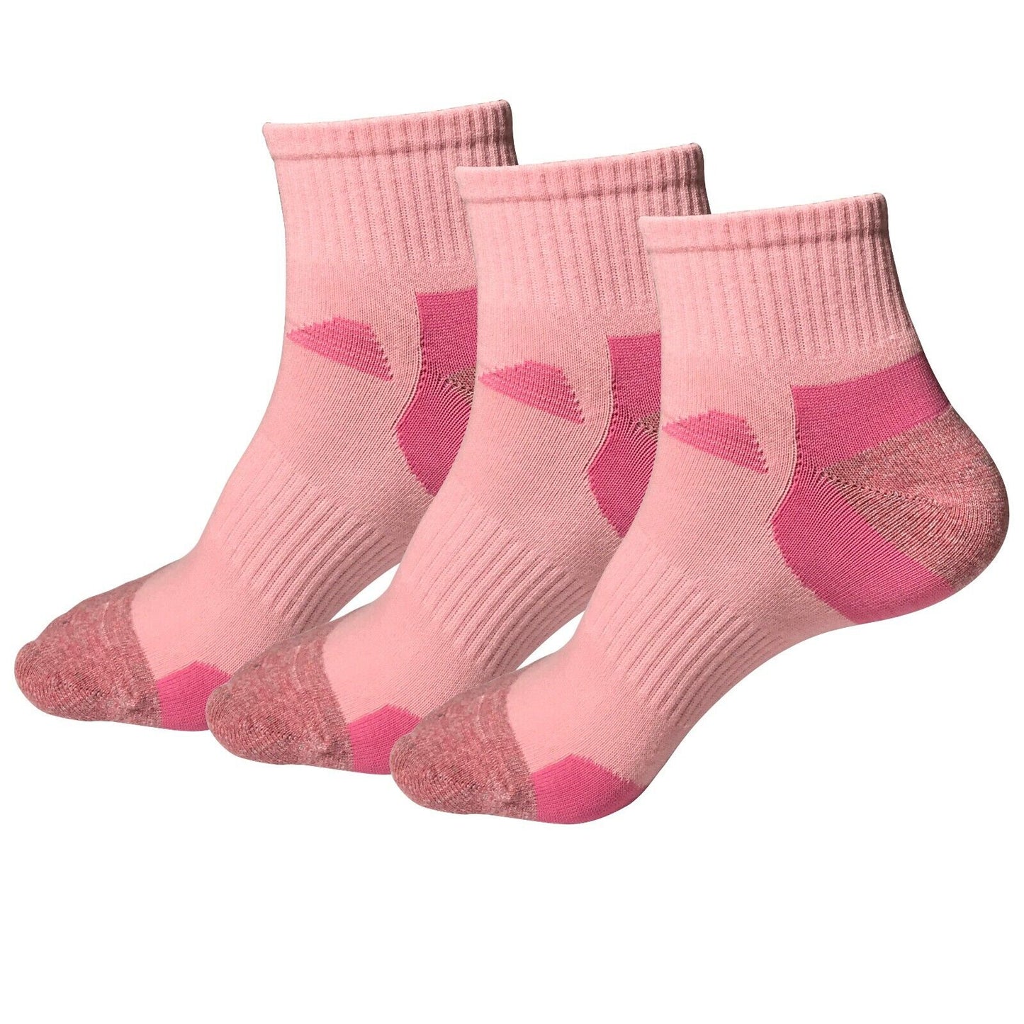 3 Pair Womens Mid Cut Ankle Quarter Athletic Casual Sport Cotton Socks Size 5-10