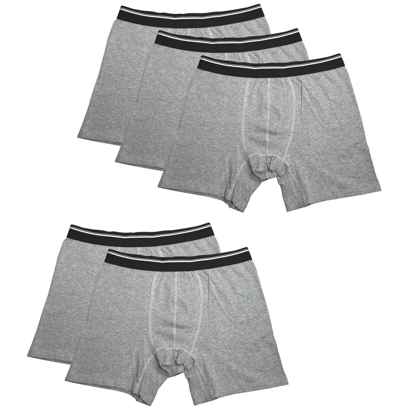 5PK Mens Performance Boxer Briefs Breathable Comfort Waistband Underwear Shorts