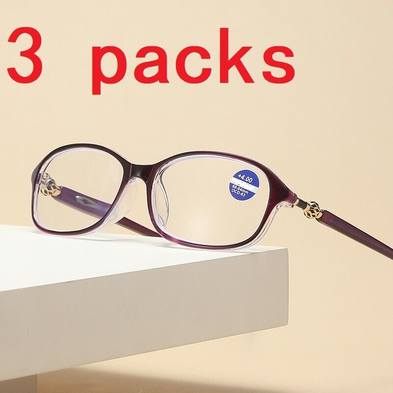 3Set Women Ladies Oval Frame Reading Glasses Classic Readers 1.50 2.00 3.00 3.50