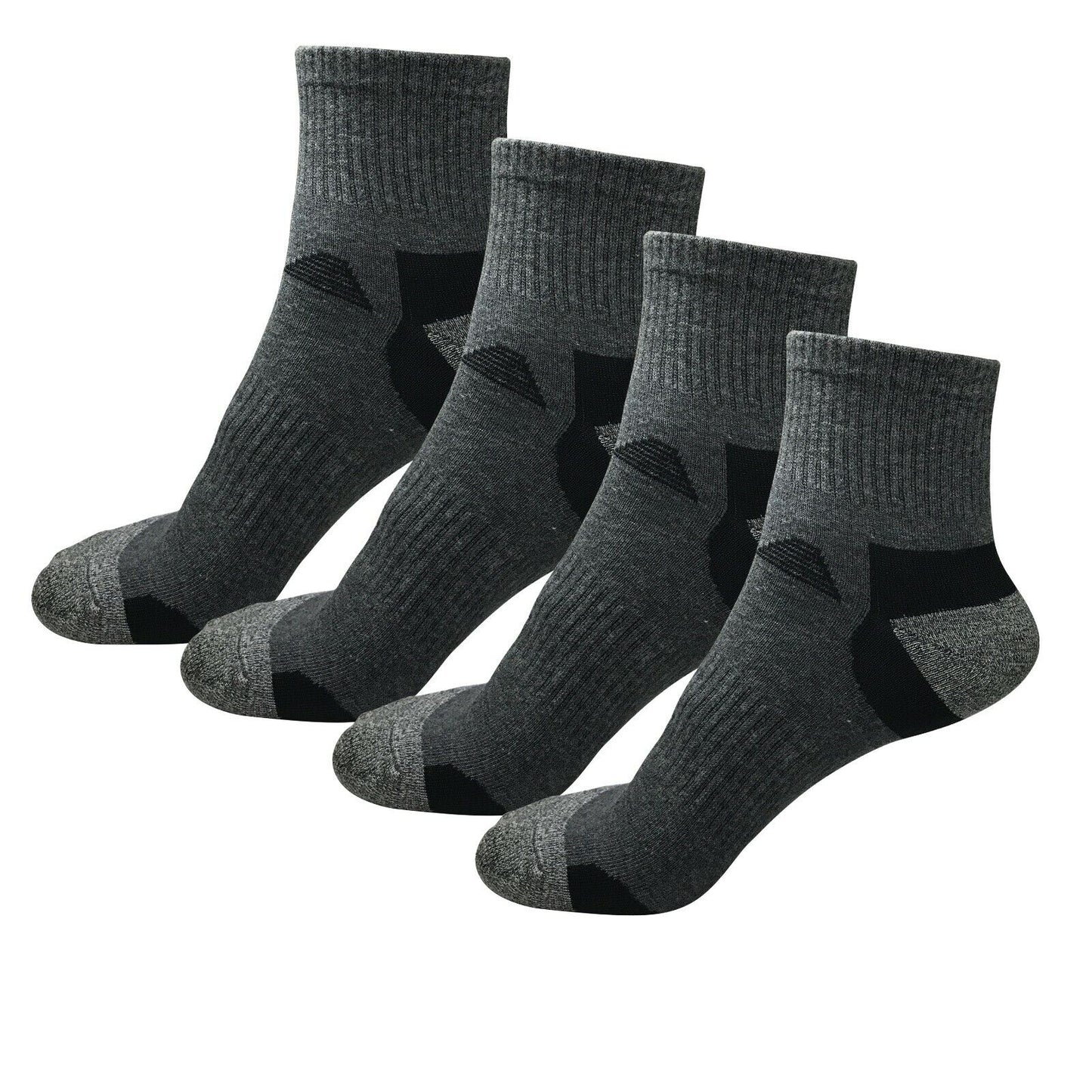 4 Pairs Mens Mid Cut Ankle Quarter Athletic Casual Sport Cotton Socks Size 6-12