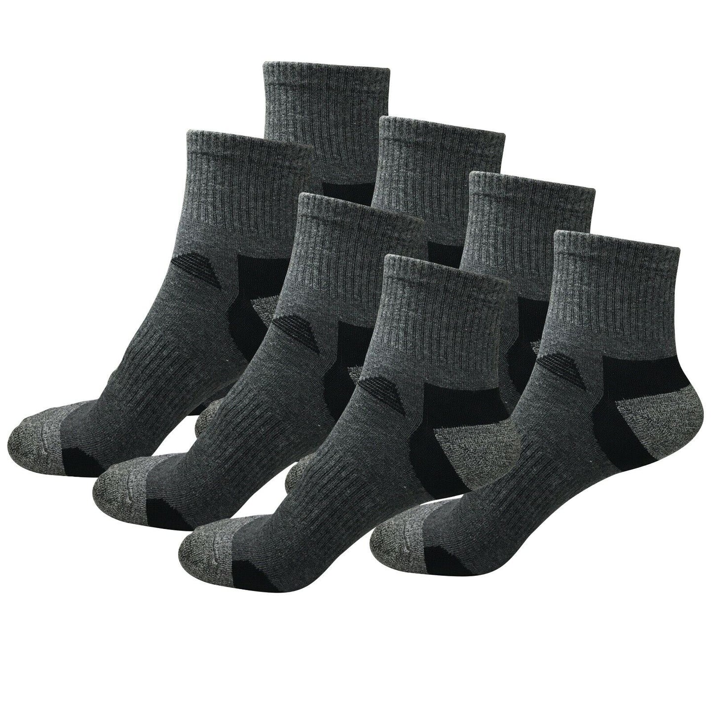 7 Pairs Mens Mid Cut Ankle Quarter Athletic Casual Sport Cotton Socks Size 6-12