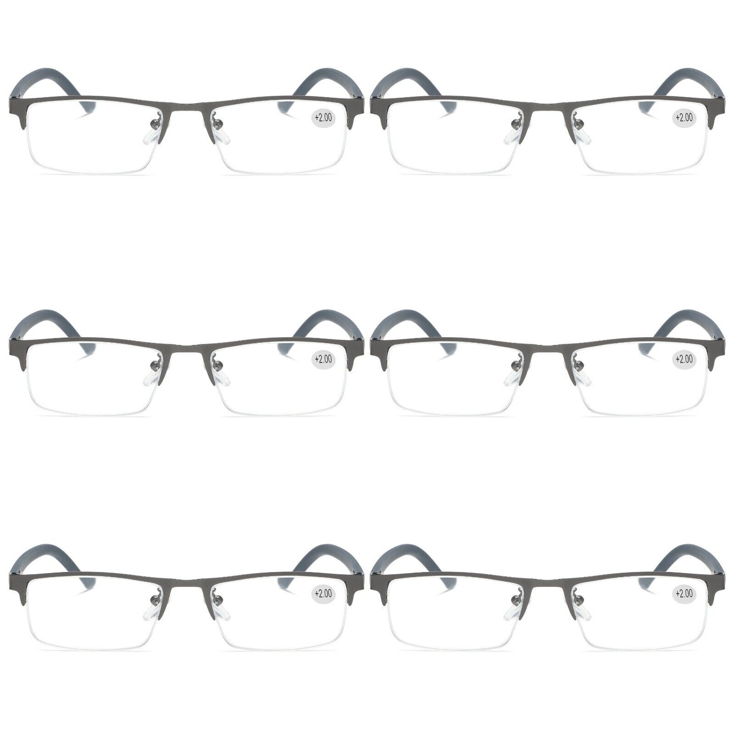 6 PK Men Blue Light Blocker Reading Glasses Anti Blue Light Spring Hinge Readers