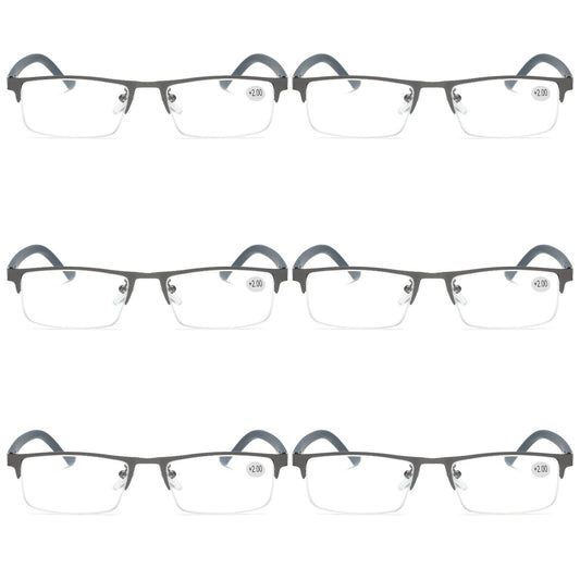 6 PK Men Blue Light Blocker Reading Glasses Anti Blue Light Spring Hinge Readers