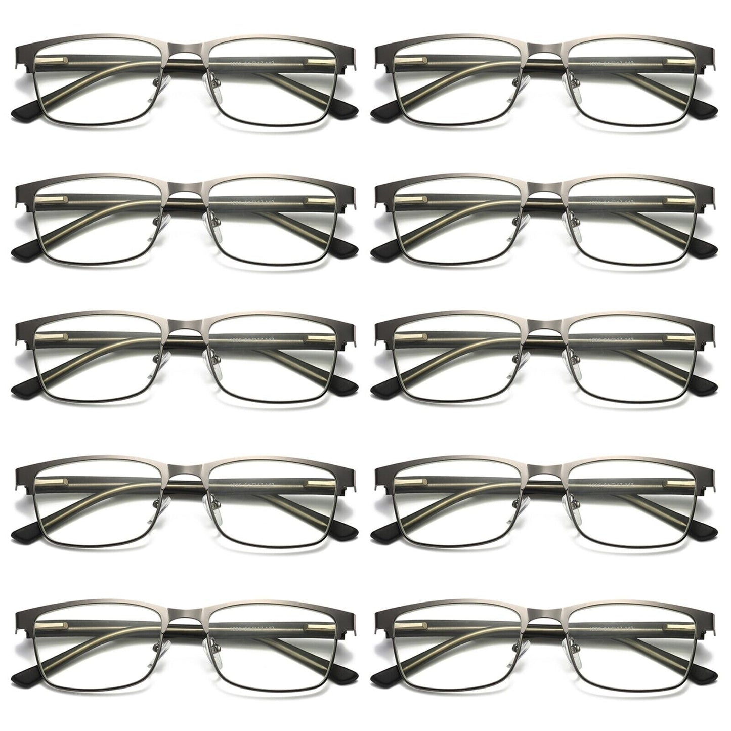 10 PK Mens Metal Frame Spring Hinge Blue Light Blocking Reading Glasses Readers