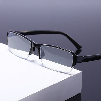 12 Packs Mens Unisex Rectangular Half Frame Reading Glasses Spring Hinge Readers