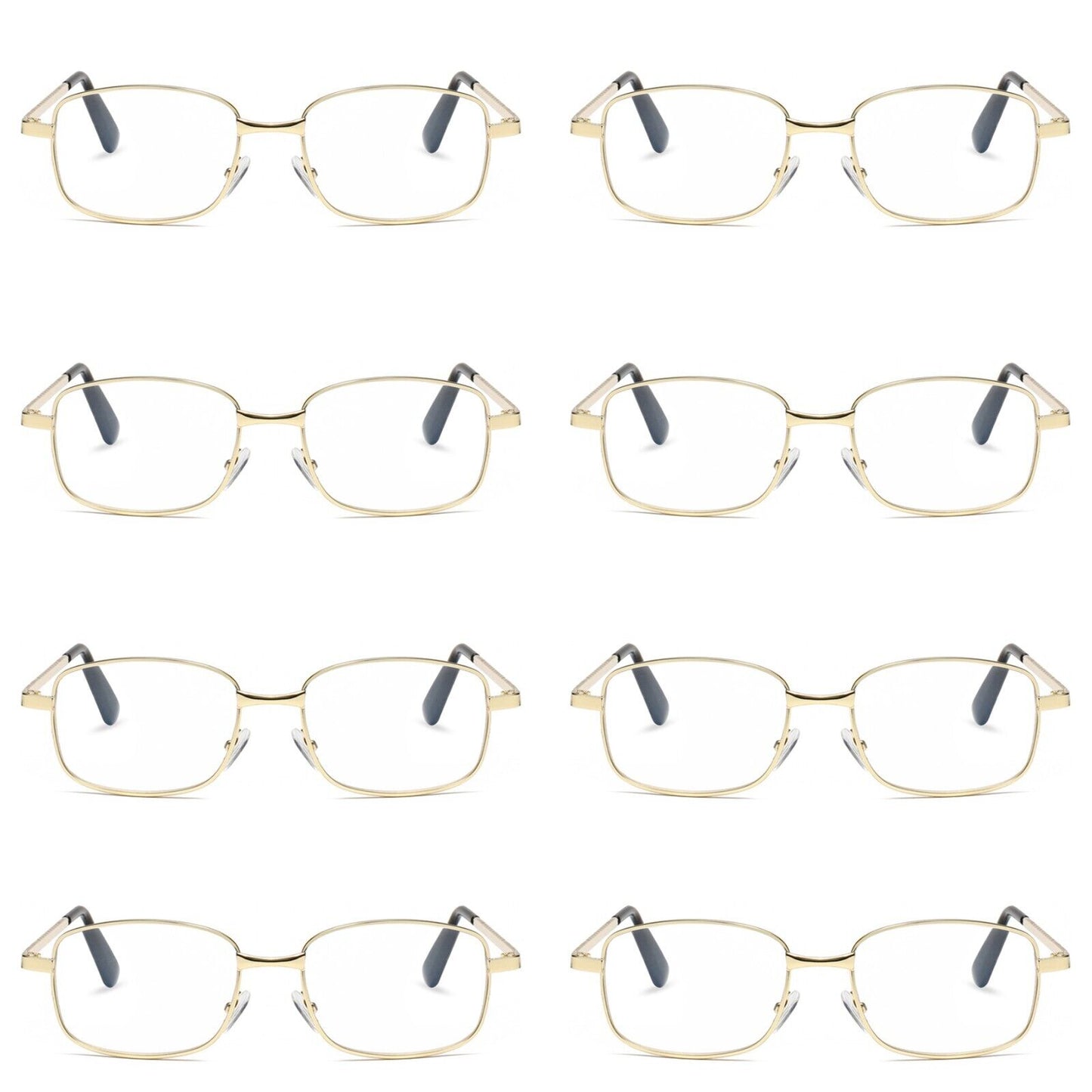 8 PK Mens Womens Metal Frame Clear Lens Reading Glasses Fashion Classic Readers