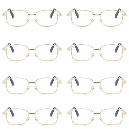 8 PK Mens Womens Metal Frame Clear Lens Reading Glasses Fashion Classic Readers