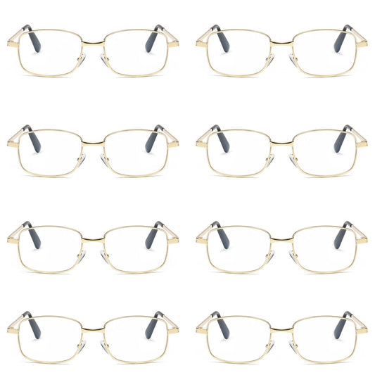 8 PK Mens Womens Metal Frame Clear Lens Reading Glasses Fashion Classic Readers