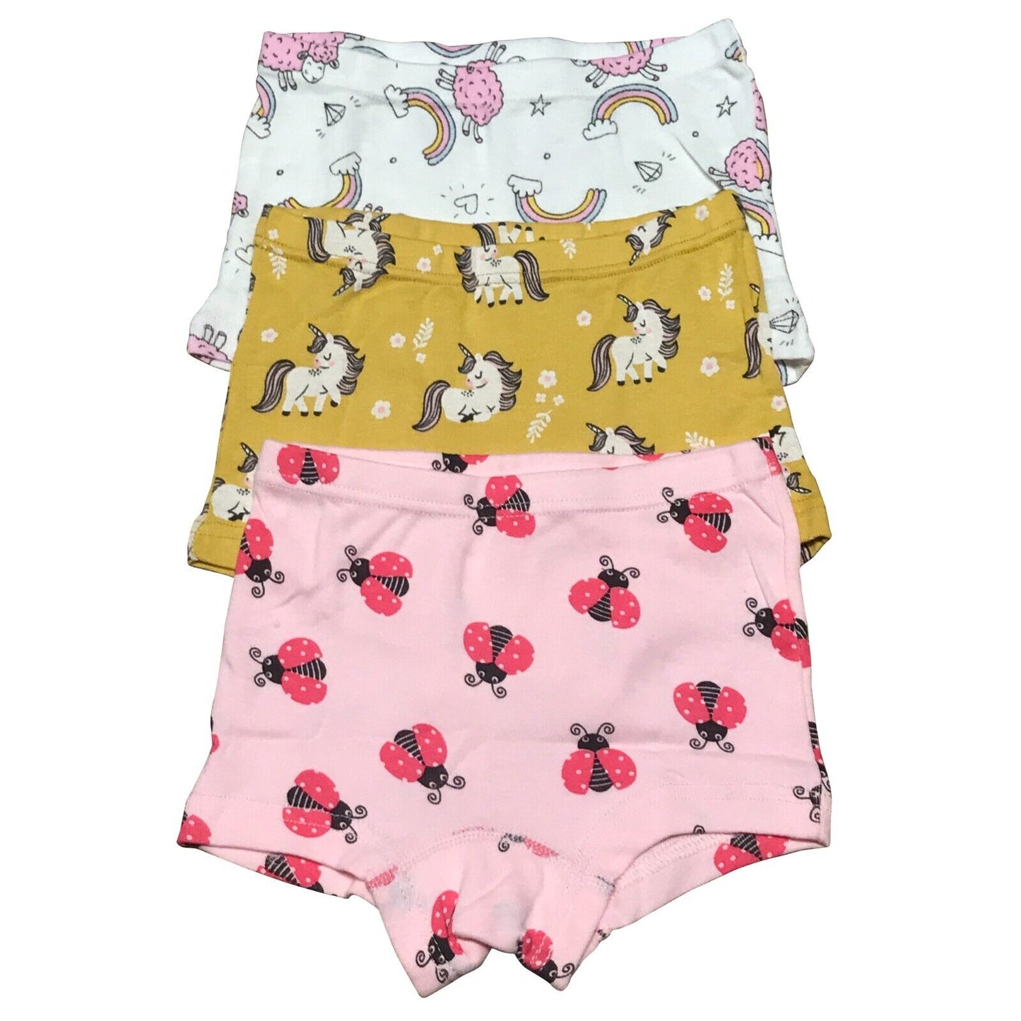 3 PK Toddler Little Girls Cotton Underwear Boxer Briefs Kids Panties Size 2T-7T