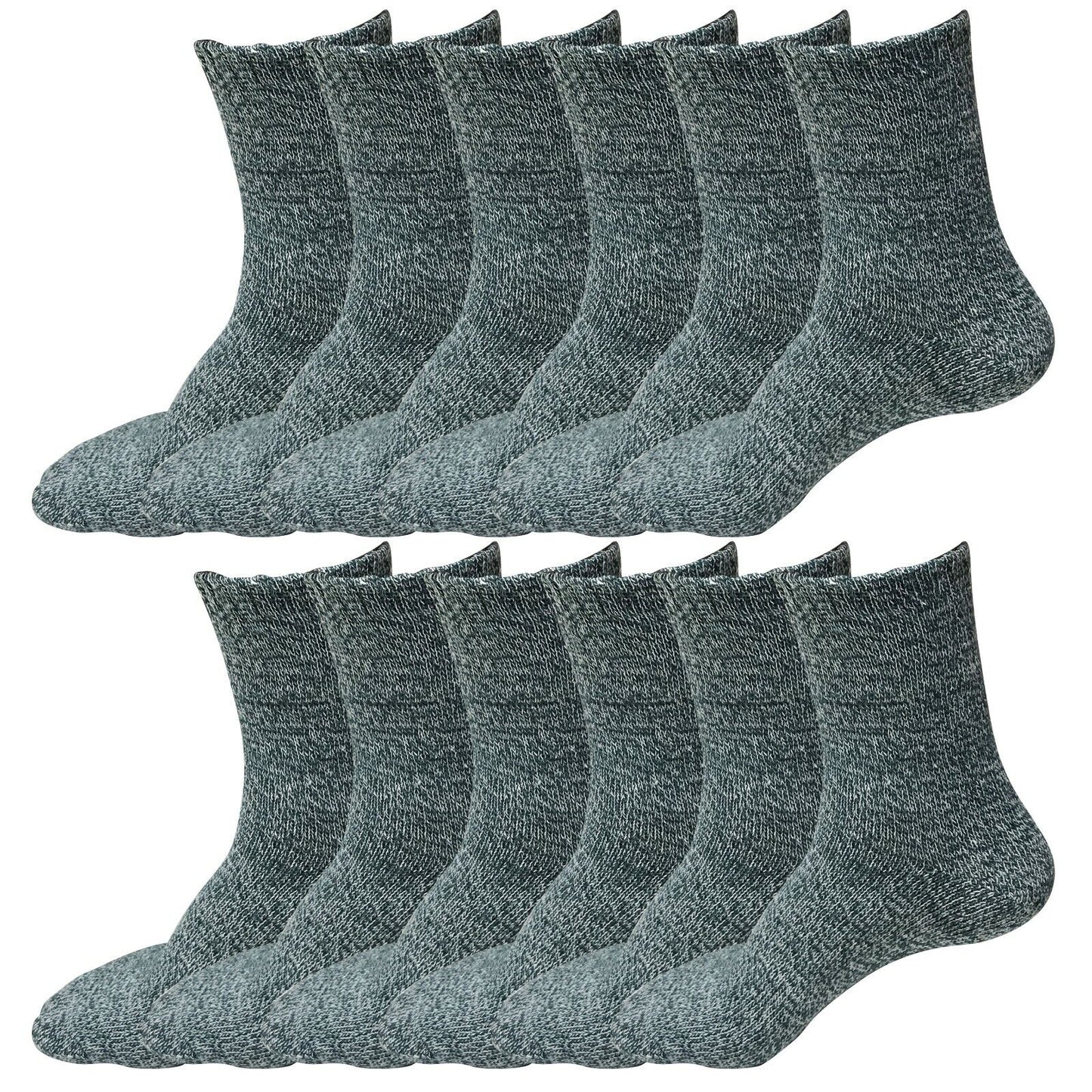 12 Pairs Womens Soft Winter Wool Thick Knit Thermal Warm Crew Cozy Boot Socks