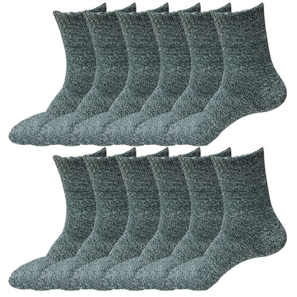 12 Pairs Womens Soft Winter Wool Thick Knit Thermal Warm Crew Cozy Boot Socks