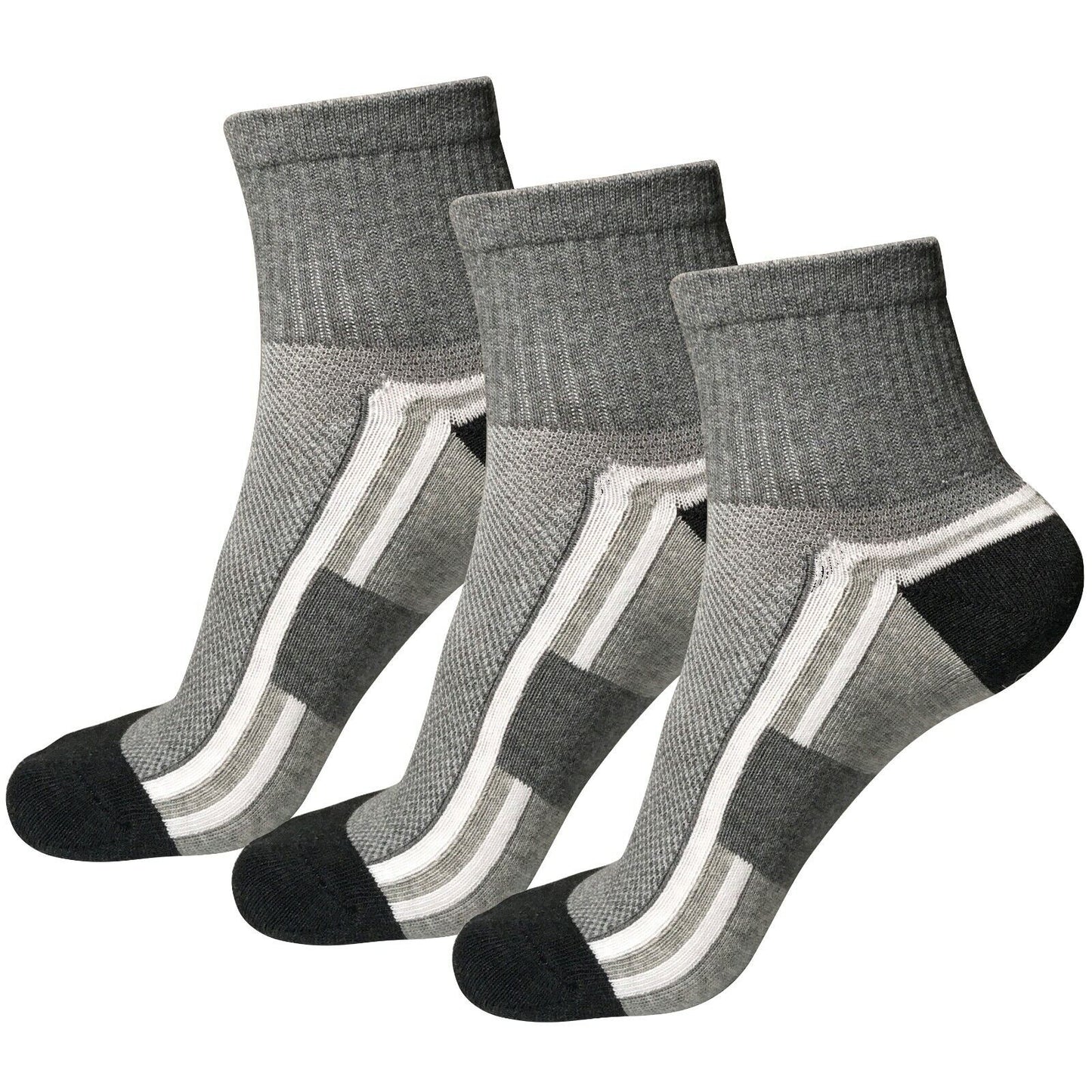 3Pair Mens Breathable Ankle Quarter Athletic Casual Sport Cotton Socks Size 6-12