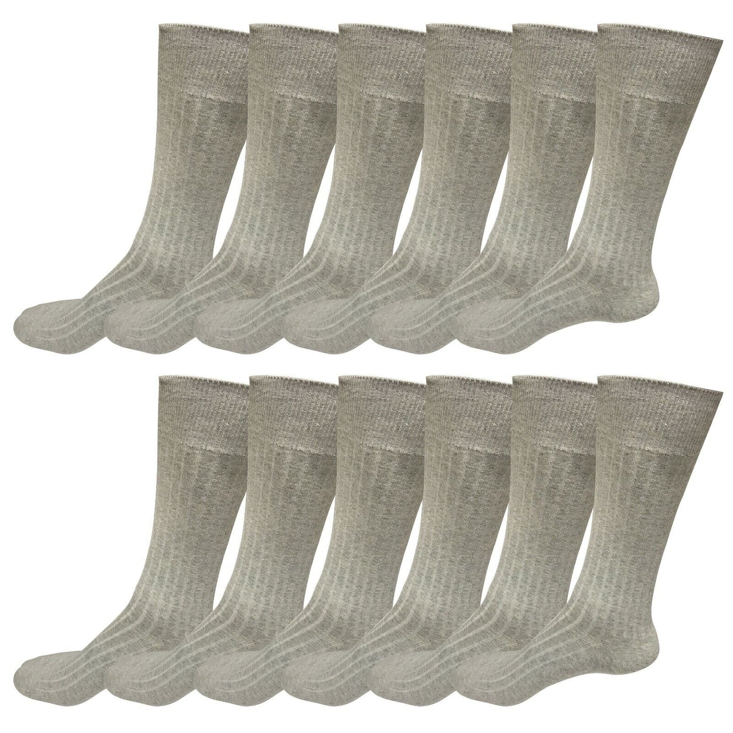 Lot 12 Mens Comfort Cotton Casual Classic Crew Dress Socks Over the Calf 9-13