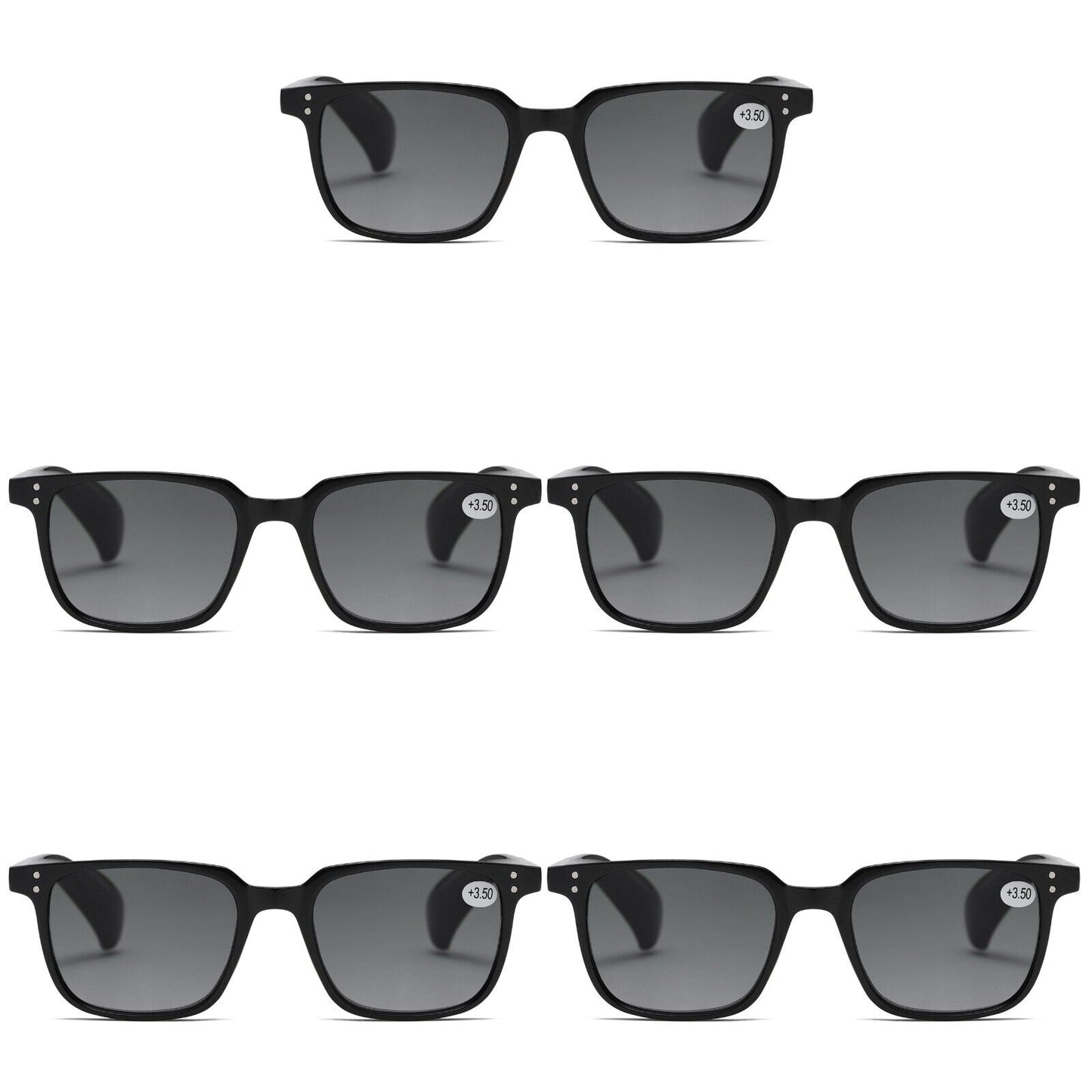 5 PK Mens Womens Magnified Full Tinted Lens Sun Readers Reading Sunglasses UV400